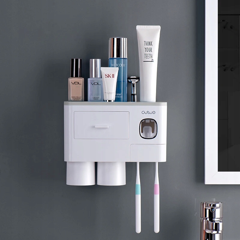 Wall-mounted Toothbrush Holder Toothpaste Squeezer