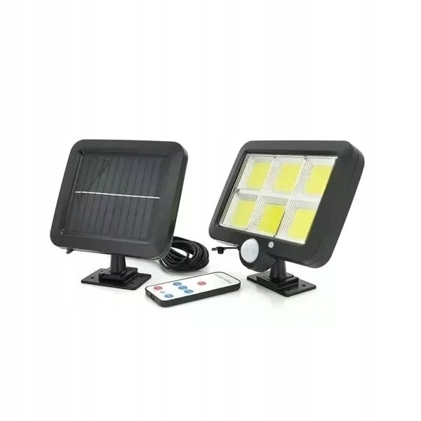 Lampa solarna 120 LED COB z czujnikiem i pilotem