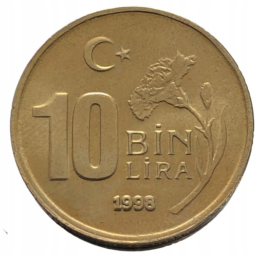 66718. Turcja, 10 000 lir, 1998r.