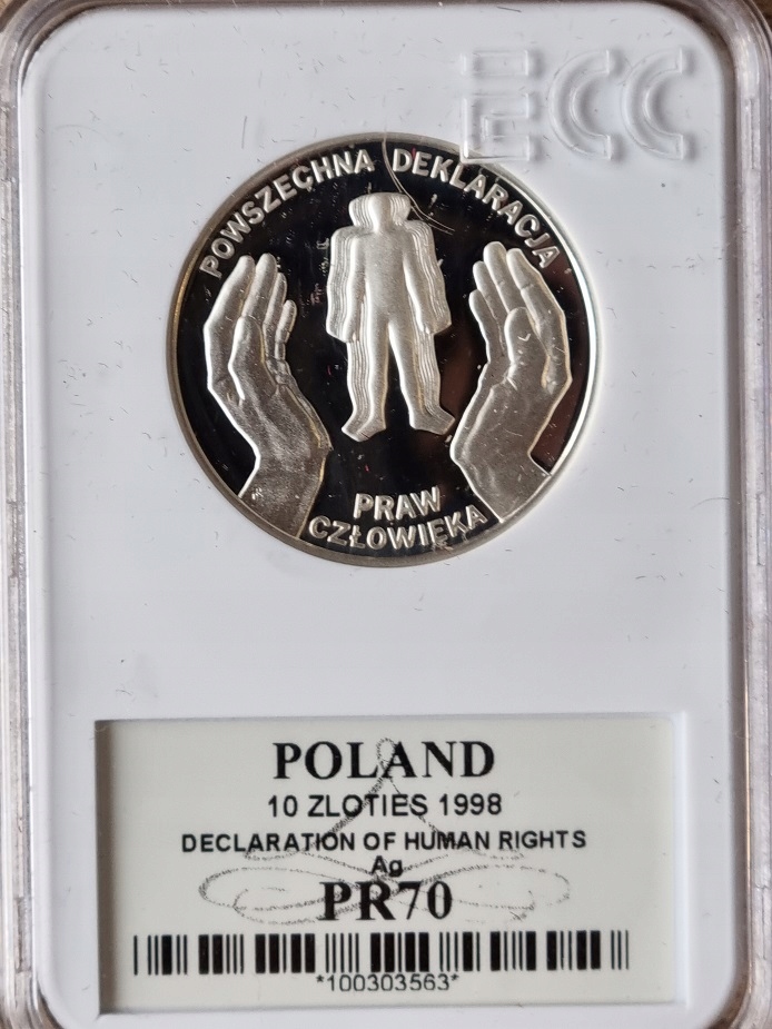 10 zł (1998) - Deklaracja Praw Człowieka PR 70 GCN