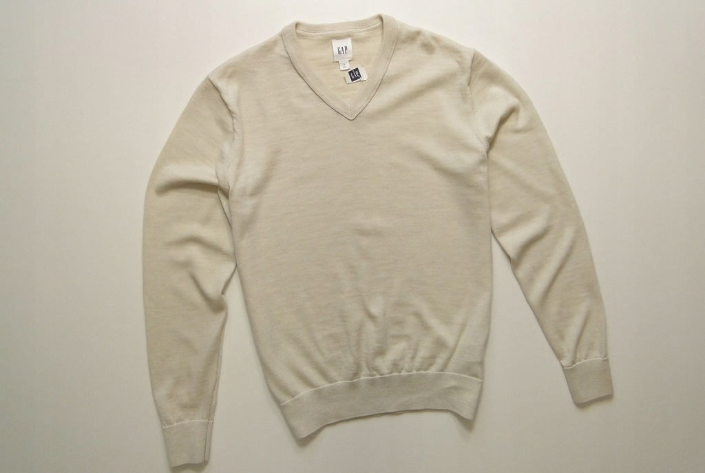 Sweter GAP Merino Wool Welniany Beige Merynos