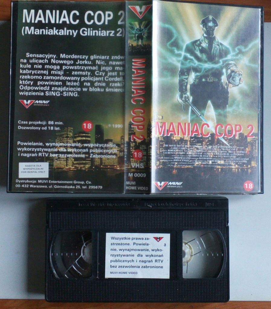 MANIAC COP 2 MANIAKALNY GLINA 2 VHS Muvi