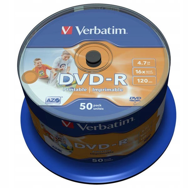 PŁYTA VERBATIM DVD-R AZO, 4,7GB, 16X, CAKE 50 SZT.