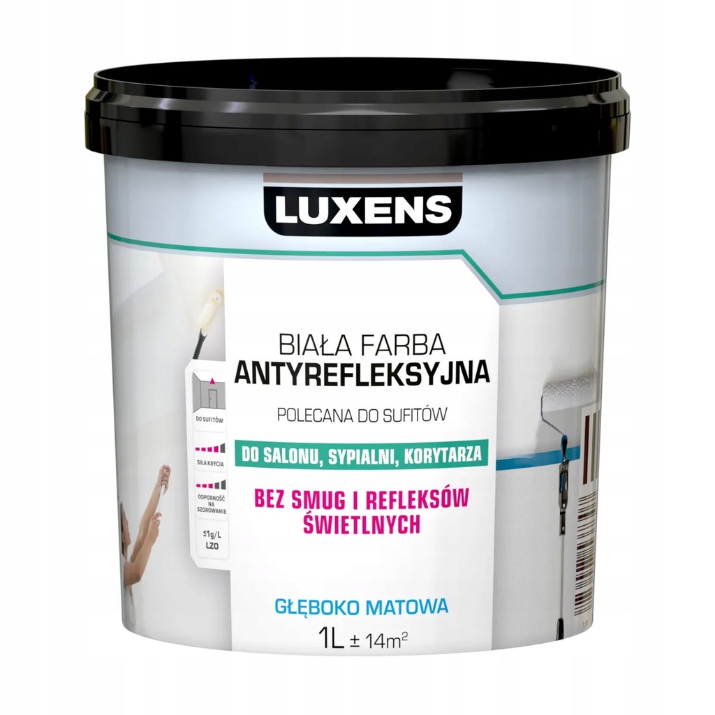 Farba Luxens Antyrefleksyjna emulsja biała 1 l