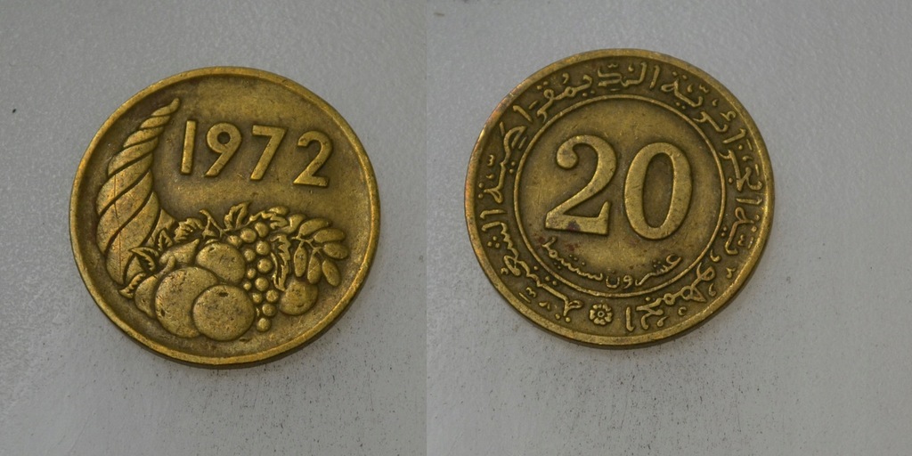Algieria 20 Centimes 1972 rok BCM