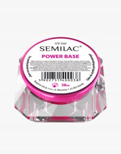 SEMILAC ŻEL BAZOWY UV POWER BASE 50ML BAZA POD ŻEL