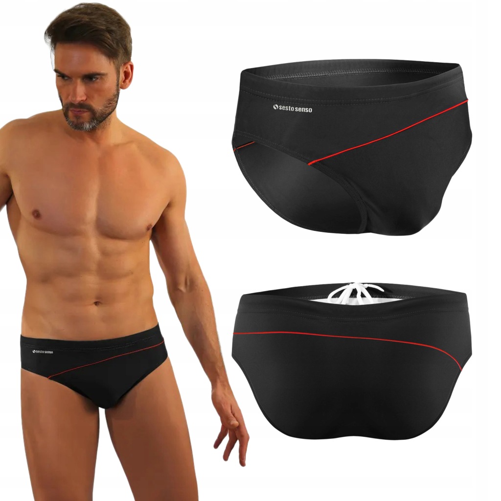 Wygodne slipy kąpielowe męskie Sesto Senso 413 czarne L