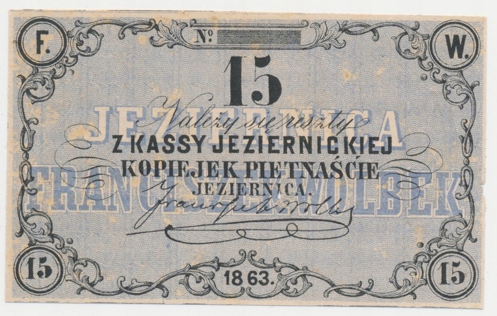 3262. Jeziernica, Franciszek Wolbek, 15 kopiejek 1863 - st.~