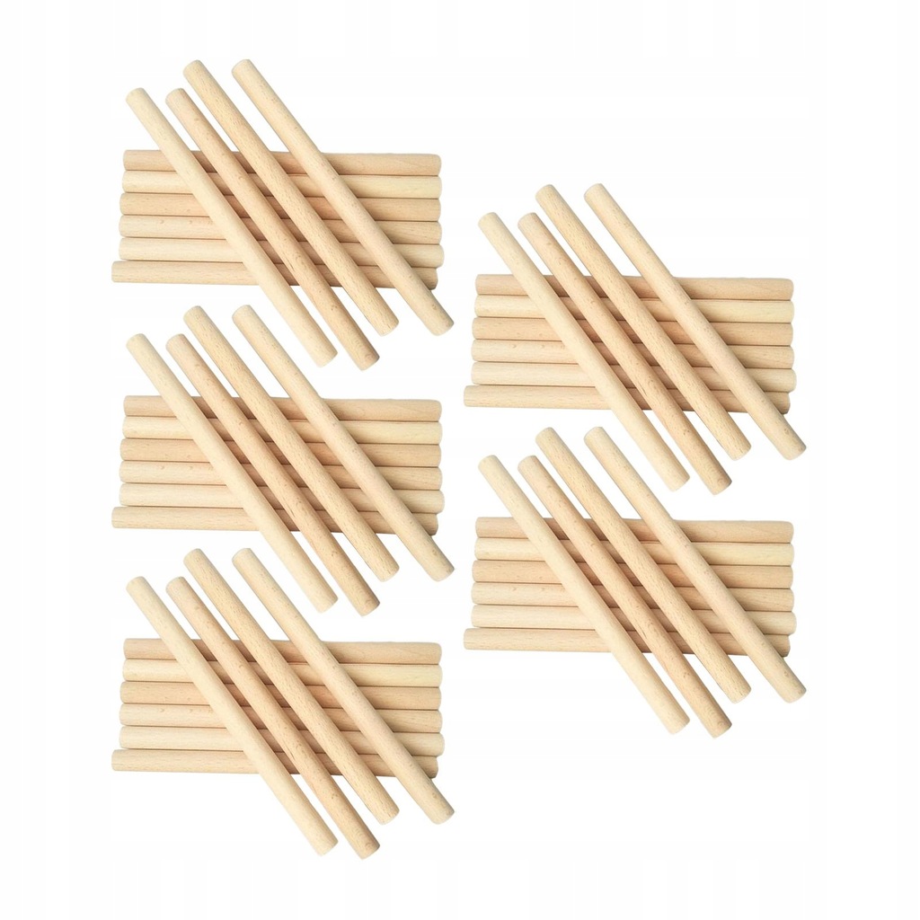 50Pcs Wooden Dowel Rods Unfinished Round Wood Sticks for Woodworking 15cm