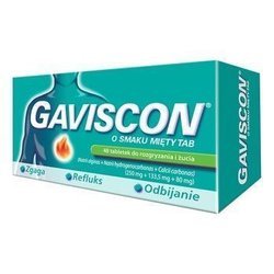 GAVISCON 48TABLETEK DO ROZGRYZANIA I ŻUCIA,S.MIĘTY