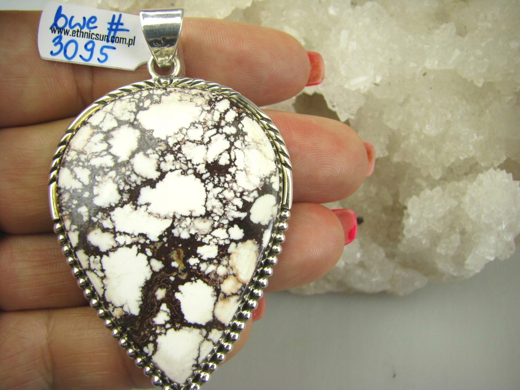 3095 Olbrzym 27G Piękny Okaz Wisior Zawieszka Jaspis Brekcja Srebro 925