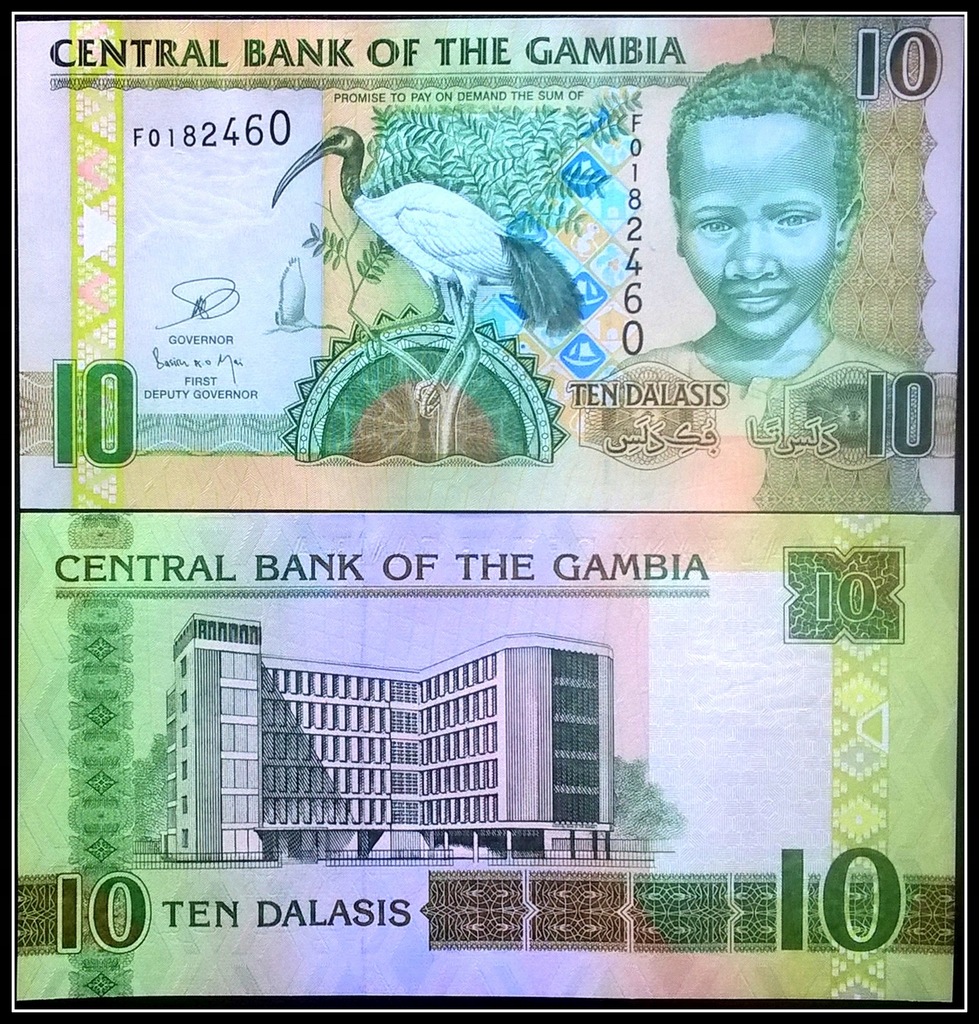 Banknot Gambia 10 Dalasis 2013r. UNC