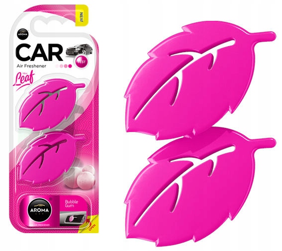 Aroma Car LEAF 3D mini LIŚĆ zapach BUBBLE GUM guma