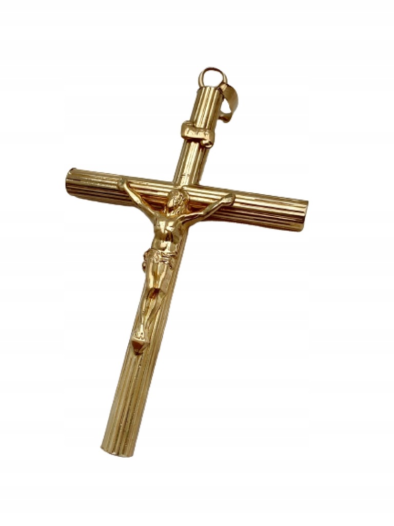 Złota Zawieszka Krzyż Duży Krucyfiks 375 7,41g