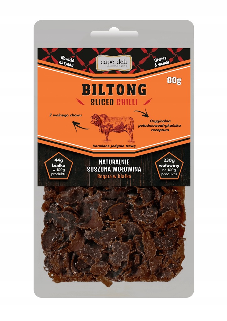 Biltong Suszona wołowina Sliced Chilli 80g