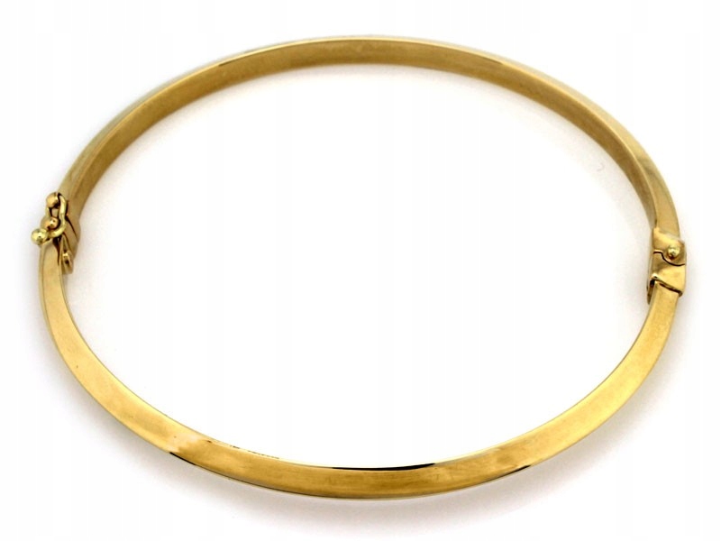 Złota bransoletka 585 owalna bangle elegancka damska 14kt na prezent modna