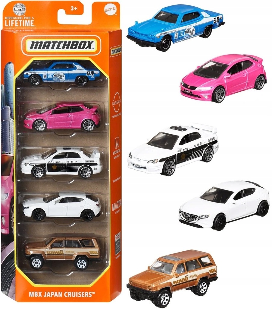 MATCHBOX 5PAK ZESTAW 5 AUTEK MBX JAPAN CRUISERS HVT66