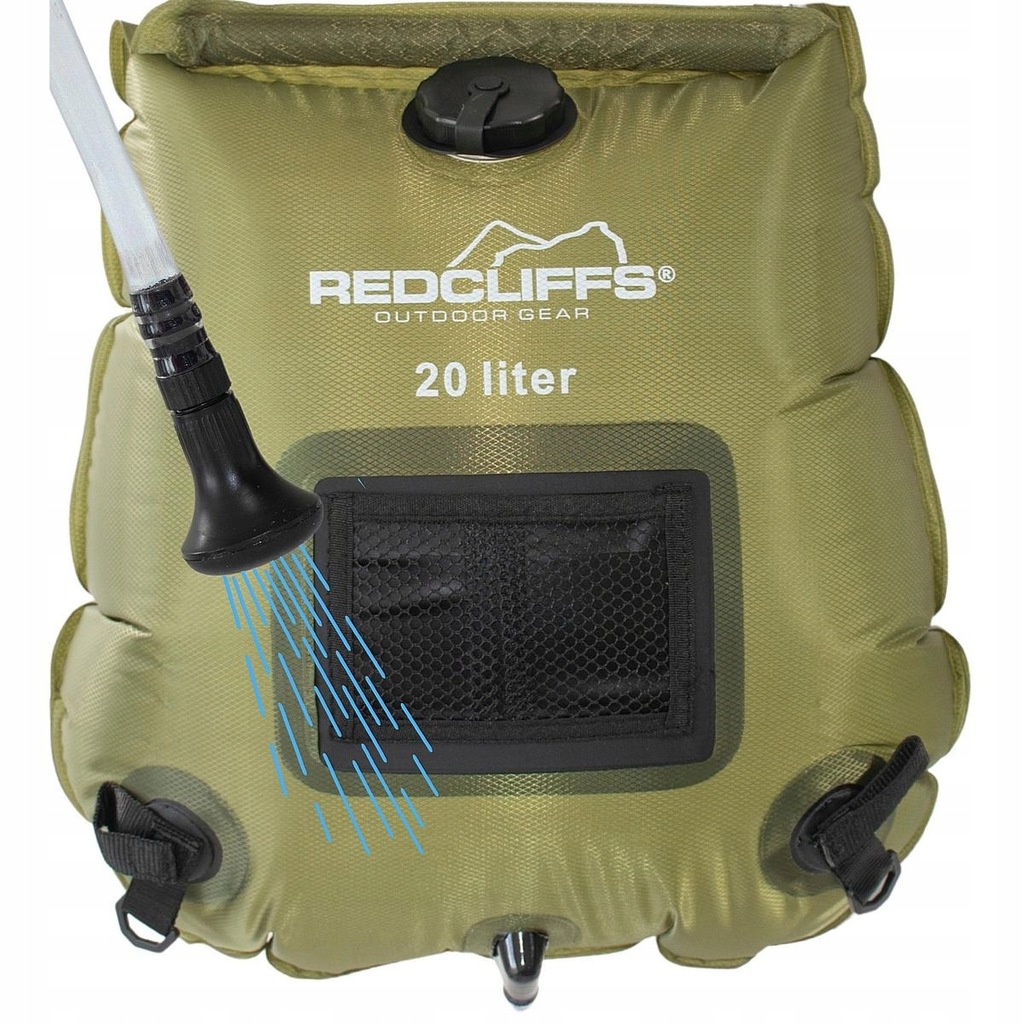 PRYSZNIC SOLARNY KEMPINGOWY TURYSTYCZNY PRZENOŚNY 20L REDCLIFFS KAHAKI