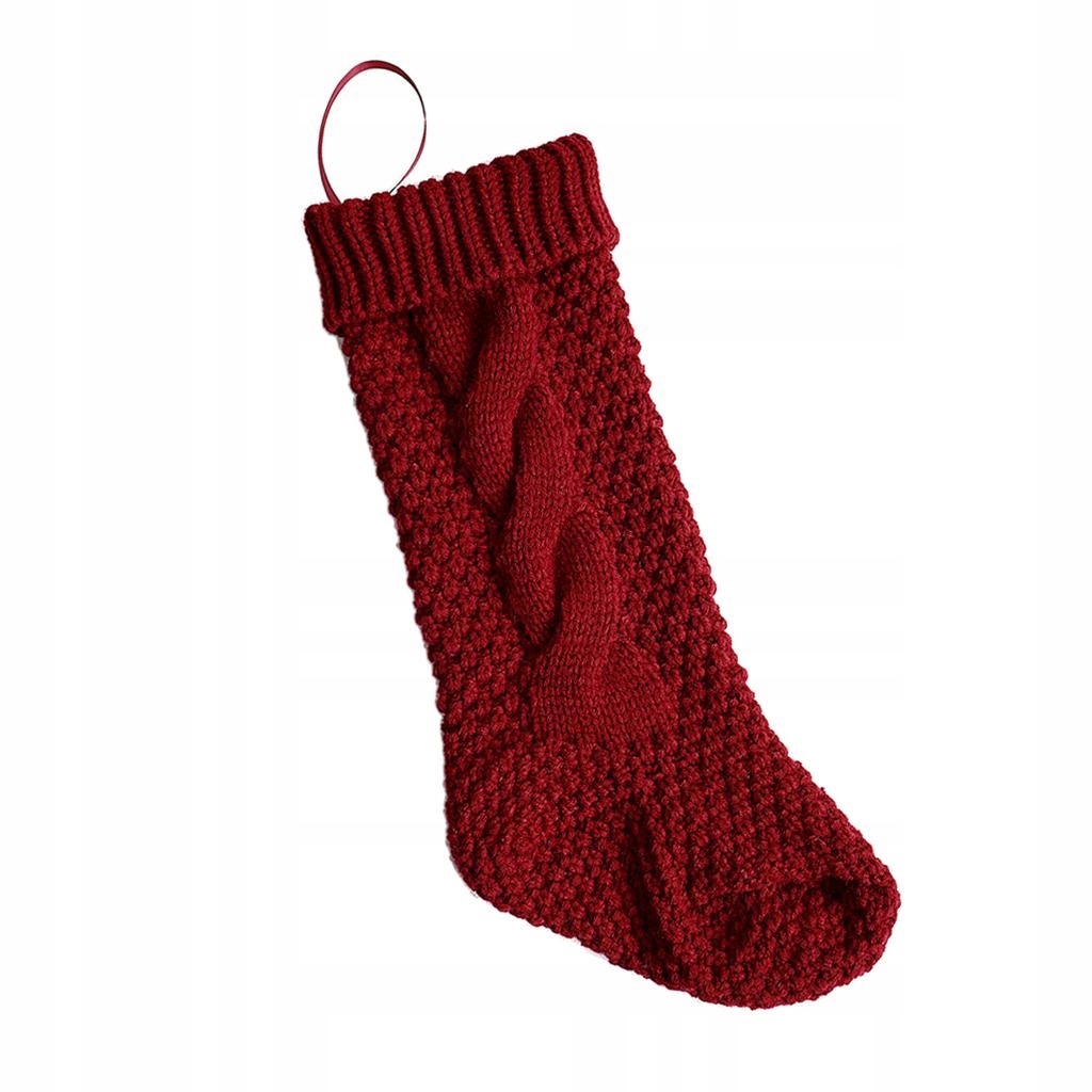 christmas stockings knit christmas Burgundy L