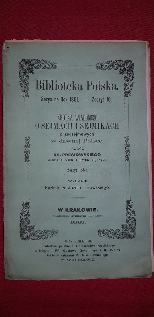 Sejmy i Sejmiki w dawnej Polsce (1861)