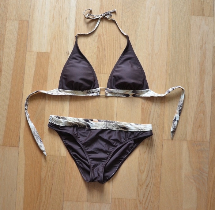 Brązowy strój kąpielowy dwuczęściowy bikini 40 (L)