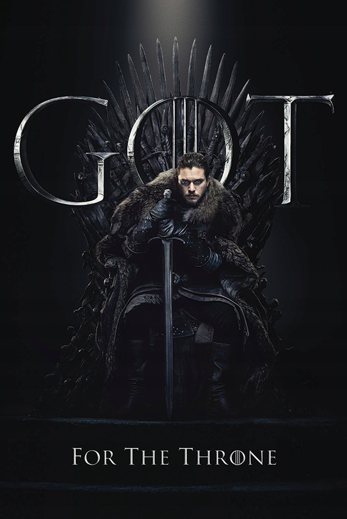Gra o tron Jon Snow Żelazny Tron - plakat 61x91,5