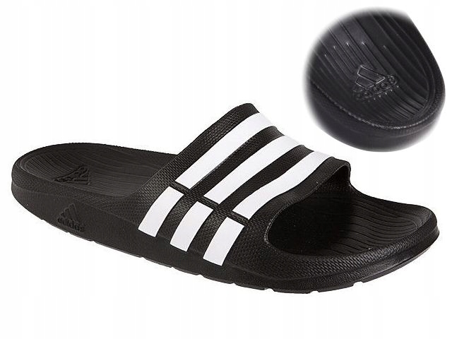 G15890 CZARNE KLAPKI ADIDAS DURAMO SLIDE roz 44,5