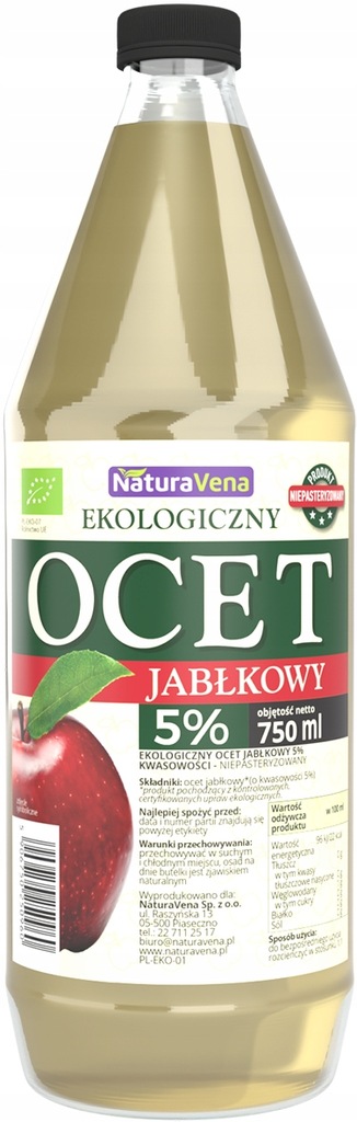 Ocet jabłkowy 5% ekologiczny 750ml