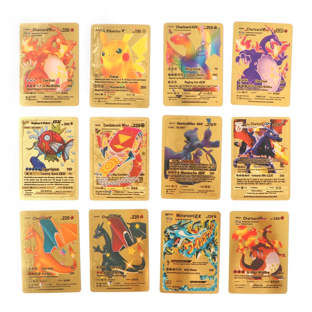 Купить Коллекционные карточки из золотой фольги с покемонами + альбом ...