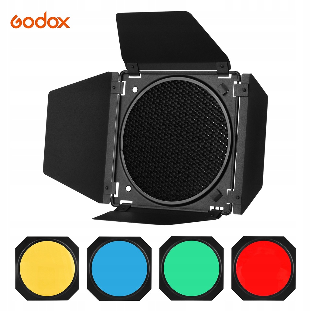 SYSTEM OŚWIETLENIOWY GO..DOX BD-04 BARN DOOR MODYFIKATOR ŚWIATŁA 4 FILTRY