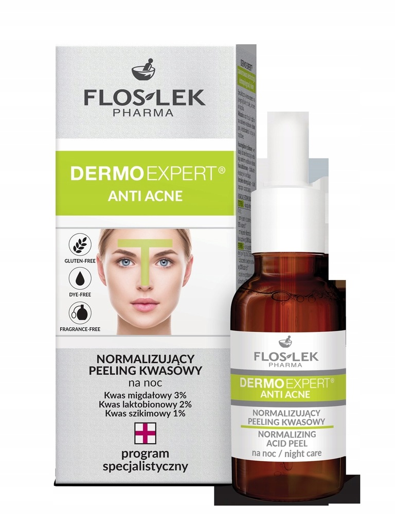 Floslek Pharma Dermo Expert Anti Acne Peeling kwasowy normalizujący na noc