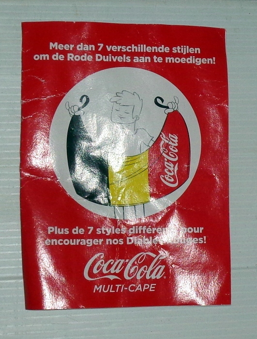 Coca Cola - materiał reklamowy w barwach Belgii.