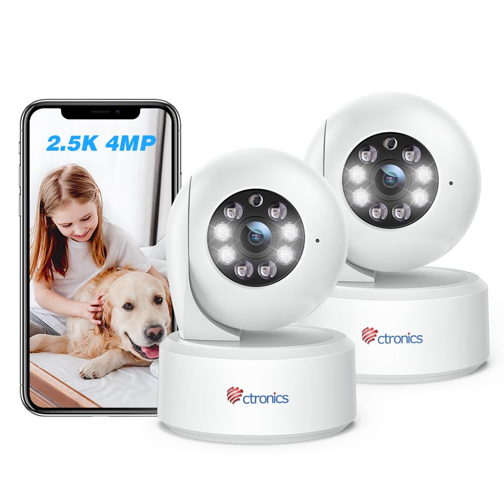 CTRONICS Kamera 2.5K 4MP WLAN 360° IP Wewnętrzna Baby Zwierzęta Detekcja