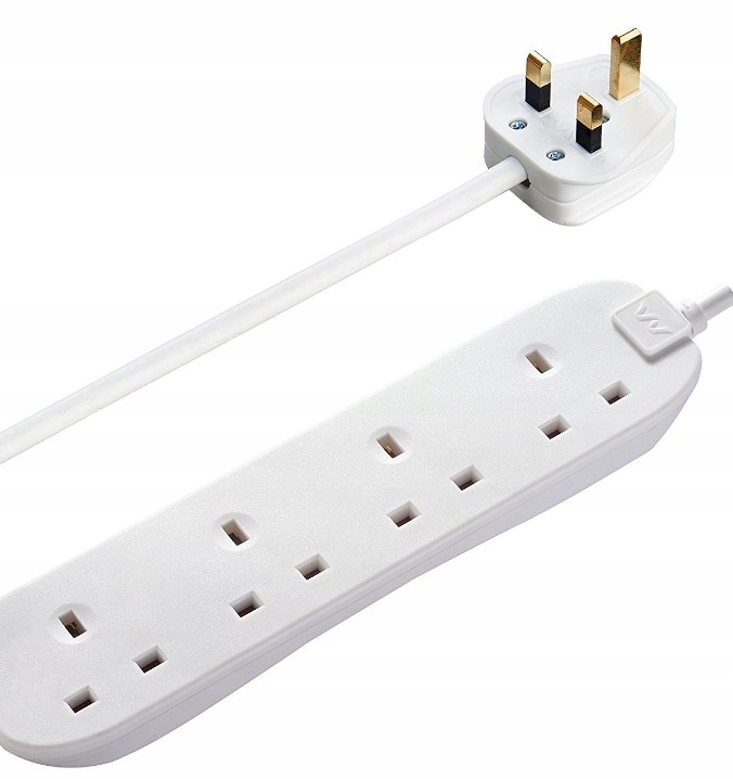 PRZEDŁUŻACZ MASTERPLUG BIAŁY 4 GNIAZDA ANG BFG2N
