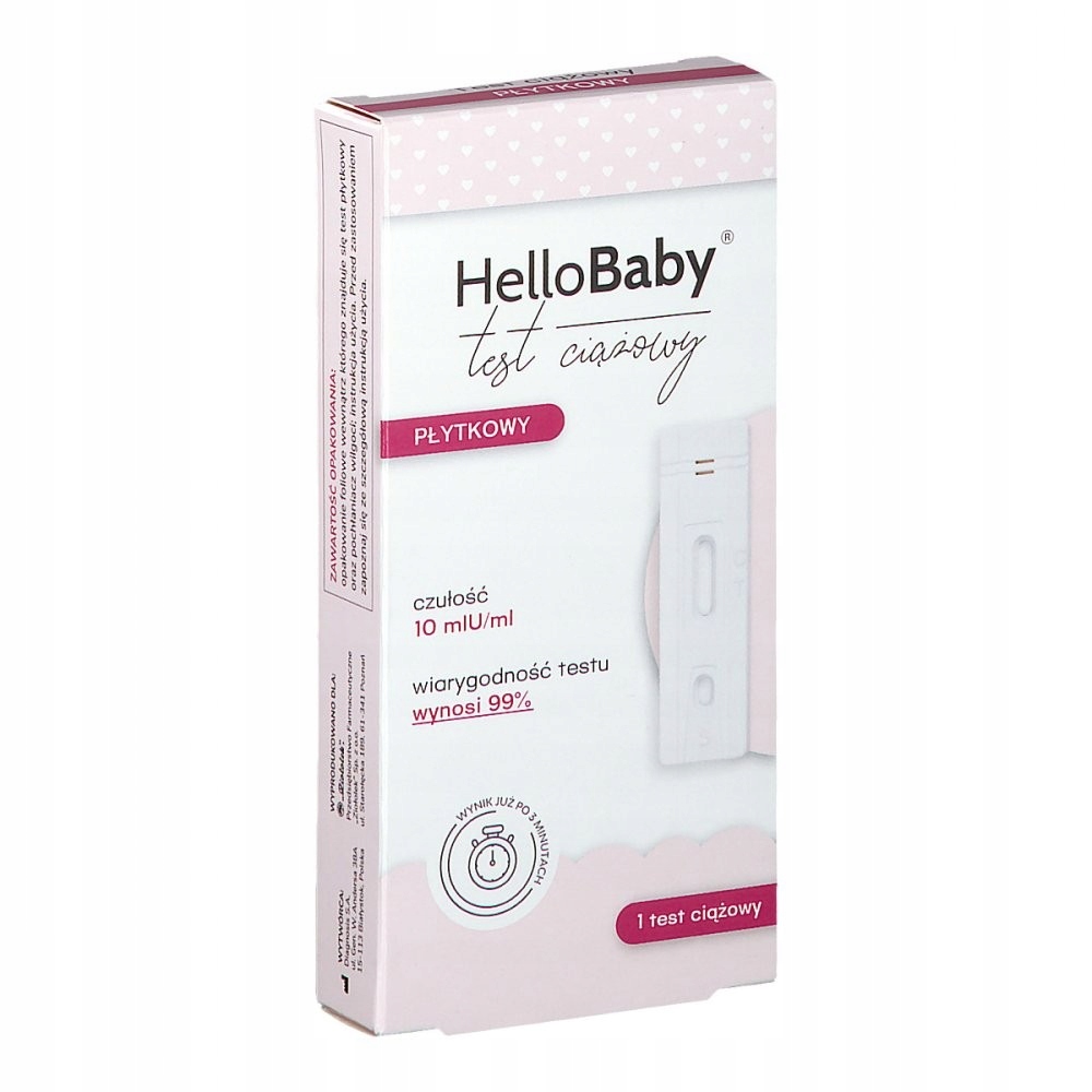 HelloBaby test ciążowy płytkowy, 1sztuka