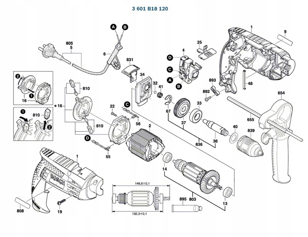 Pierścień zabezp. Wiertarka BOSCH GSB1600RE 120