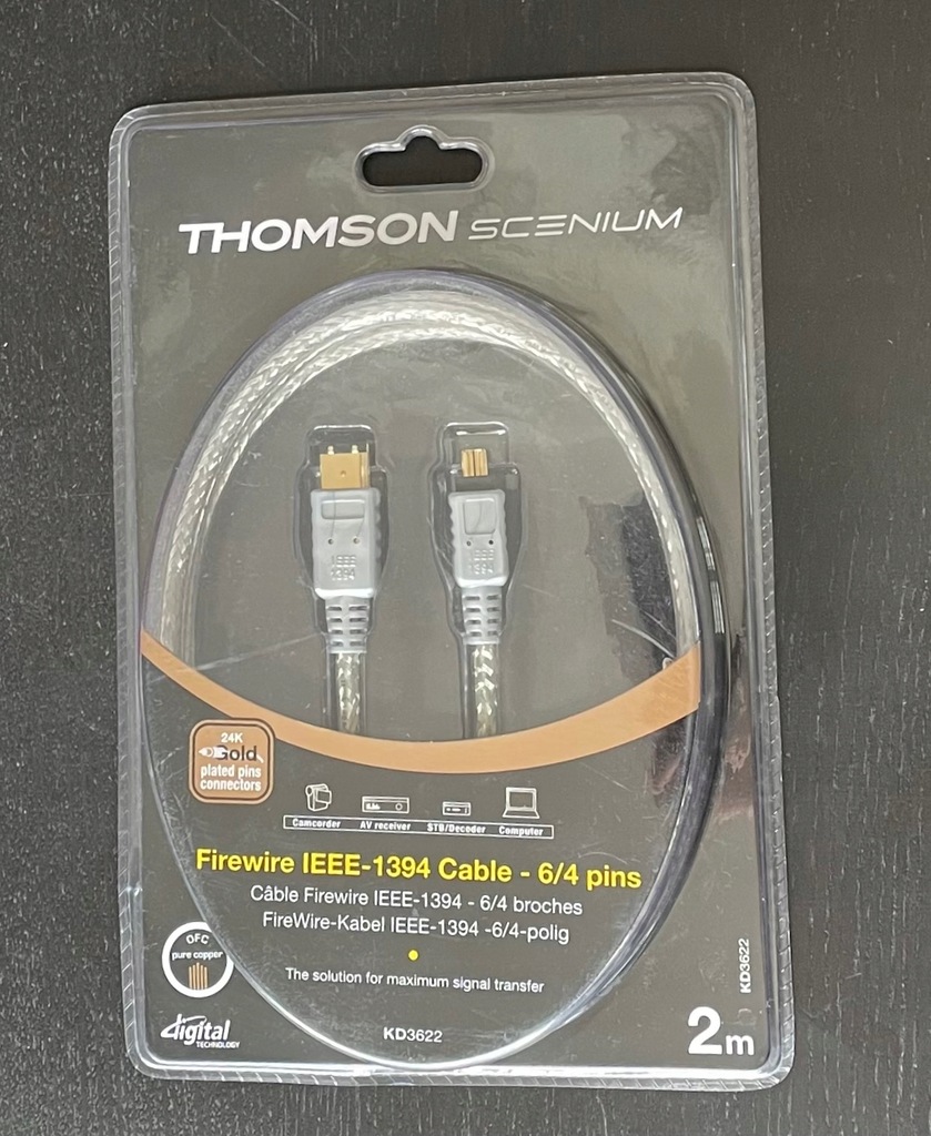 Kabel FireWire 4/6 THOMSON SCENIUM 4 na 6 pinów 2m