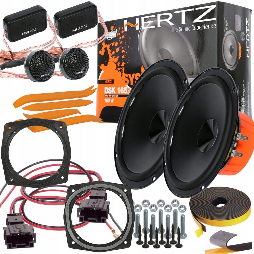 HERTZ DSK165 GŁOŚNIKI AUTI TT DRZWI PRZÓD DYSTANSE + MATA
