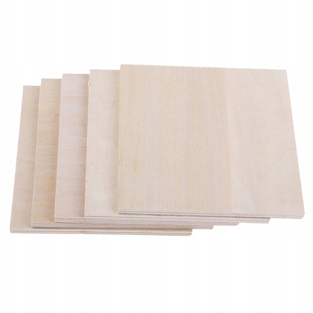 10Pc Plain Unfinished Basswood Thin 100x100x1.5mm