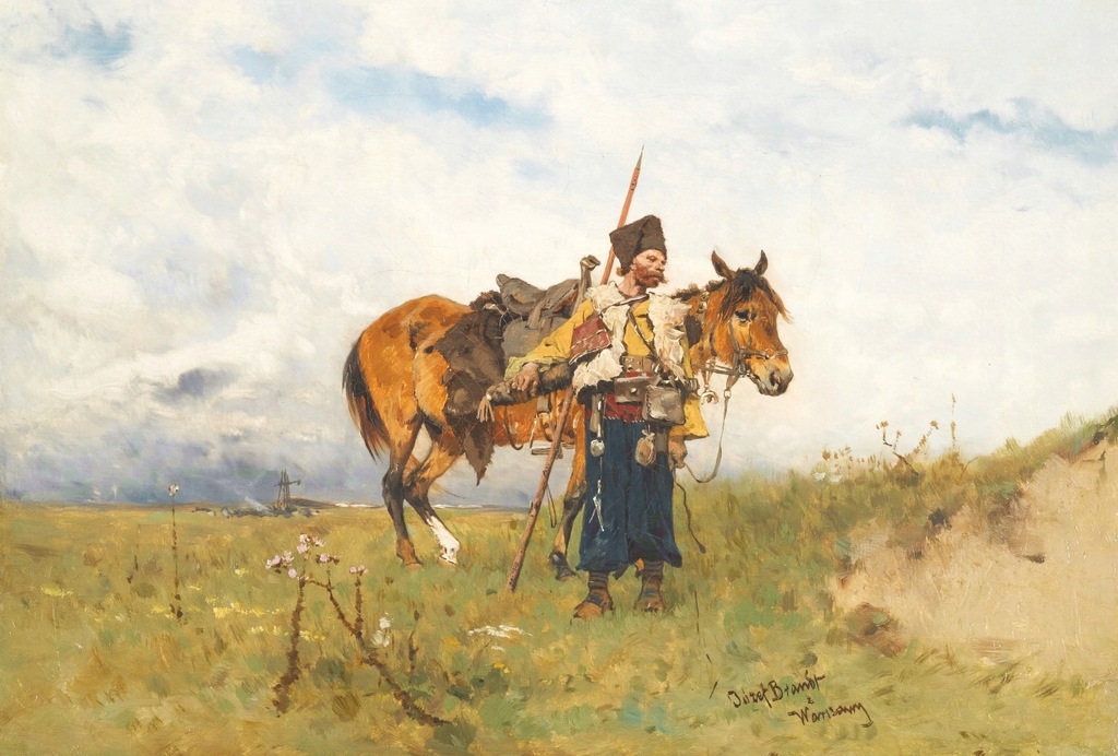 Józef Brandt - Kozak (straż) - 120x80 cm obraz