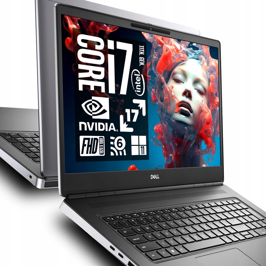 Potężny Dell 17 Precision 7760 WIELKI EKRAN 17,3 i7 8 CORE! RTX A3000 Win11