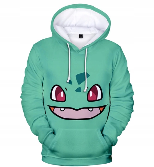 Bluza Pokemon Bulbasaur. Dla dzieci, młodzieży XXS