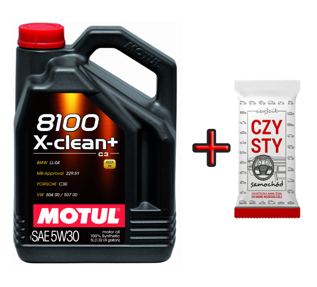 Olej MOTUL 8100 X-CLEAN+ 5W30 5W-30 5L + CZYSTY