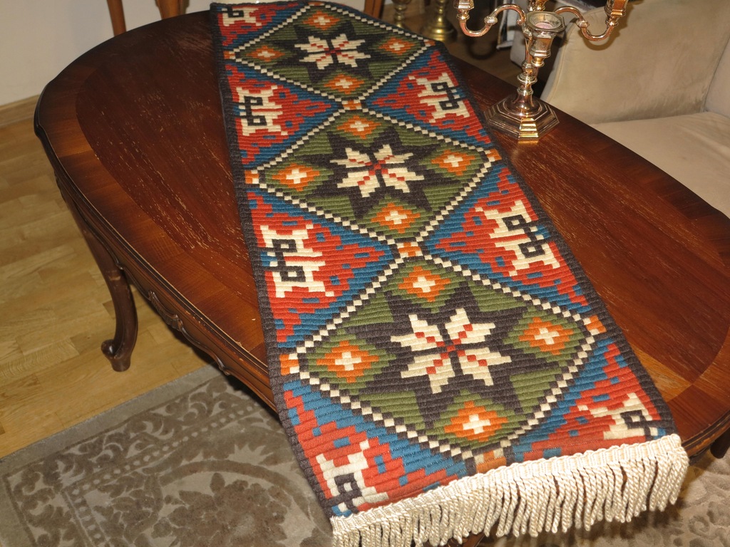 OKAZ-RĘKODZIEŁO KILIM GRUBY HAFT 100%WEŁNA 123/41