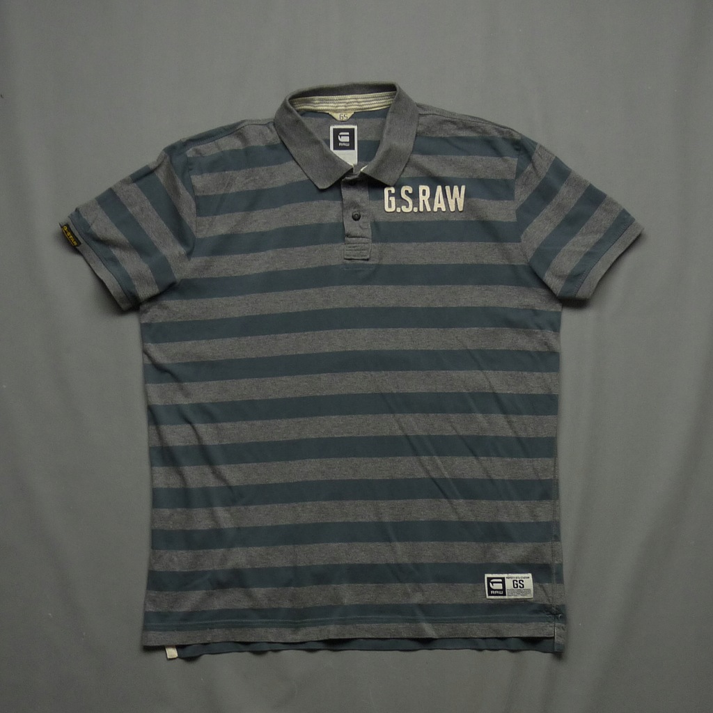 G-STAR RAW bawełniana koszulka polo paski XXXL 3XL