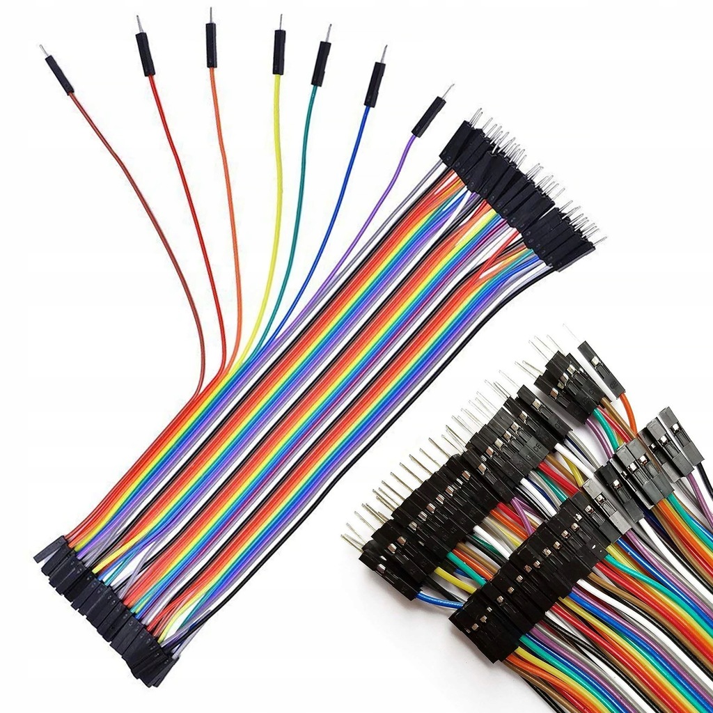 ROSFIX PRZEWODY POŁĄCZENIOWE MĘSKO ŻEŃSKIE 40 PIN 20 CM ARDUINO WIELOBARWNE