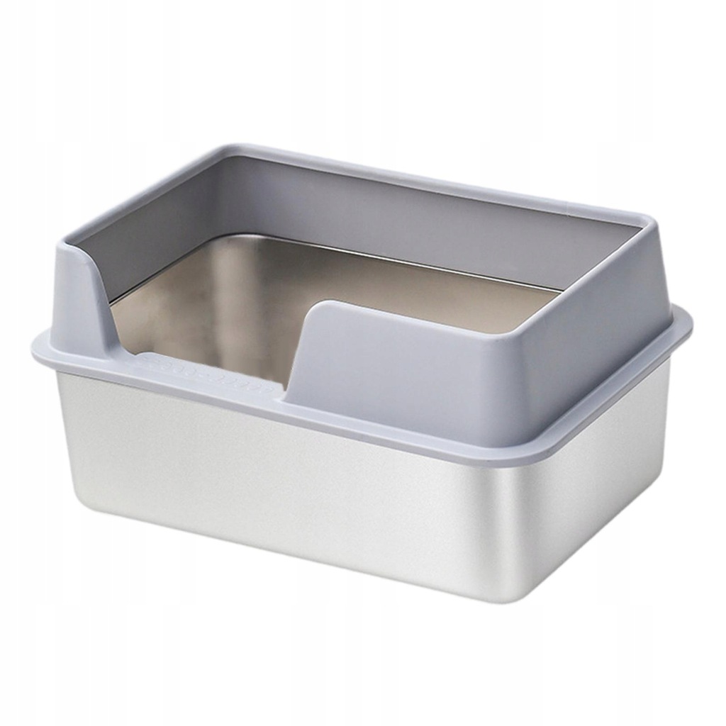 Kitten Litter Tray Easy to Use Cat Litter Box Cat Toilet Sand Box L Gray