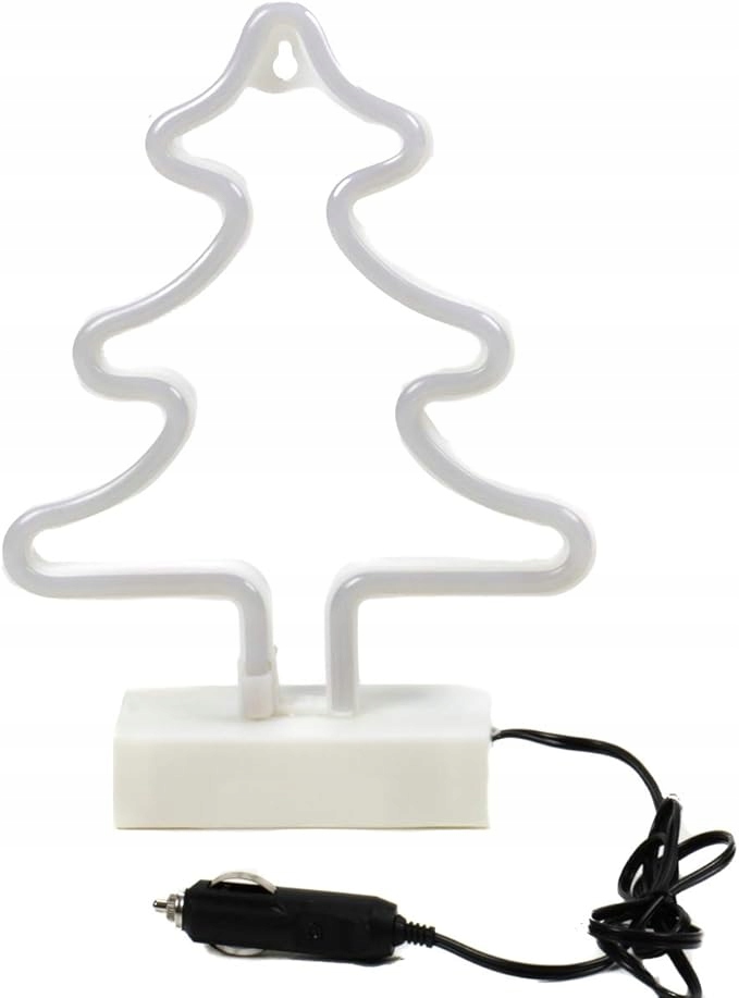 OZDOBA CHOINKA NEONOWA LED 28CM DO SAMOCHODU CIĘŻARÓWKI GNIAZDA 12-24V