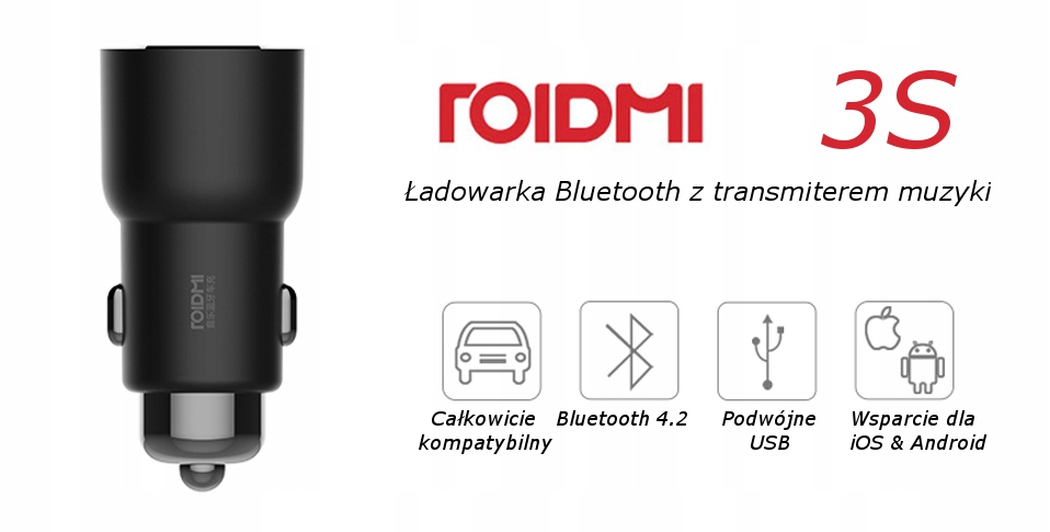 Купить Передатчик Xiaomi Roidmi 3S, зарядное устройство Bluetooth BK: отзывы, фото, характеристики в интерне-магазине Aredi.ru