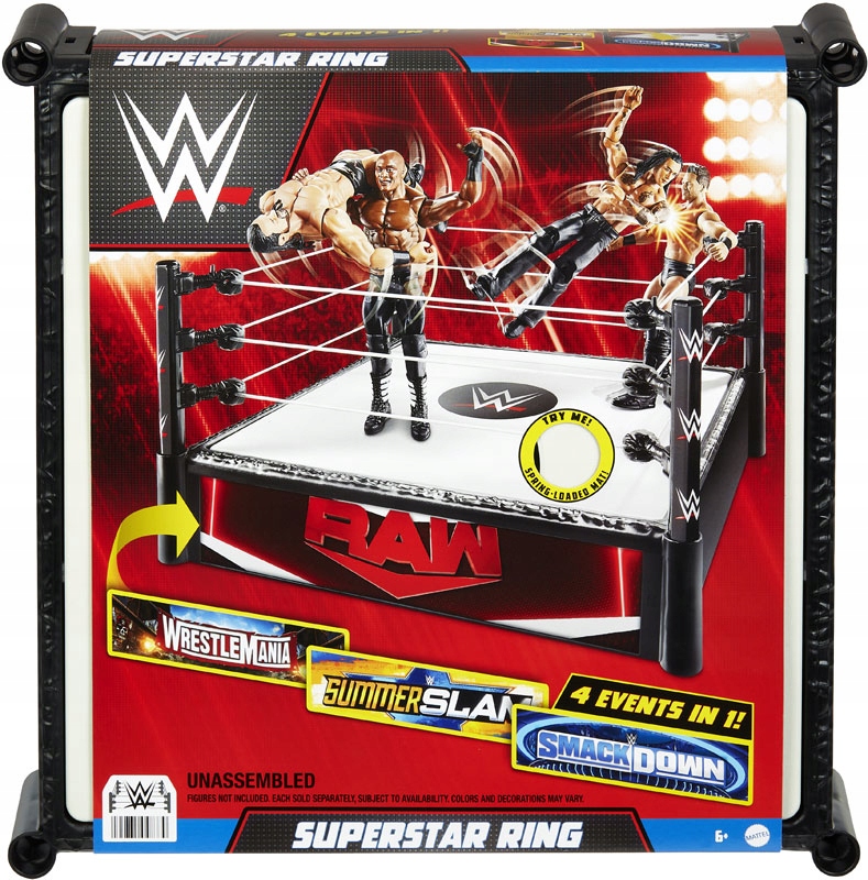 WWE BIG BOXセット WWE Superstar Ring 4w1 Dla Figurek Raw Smack Down